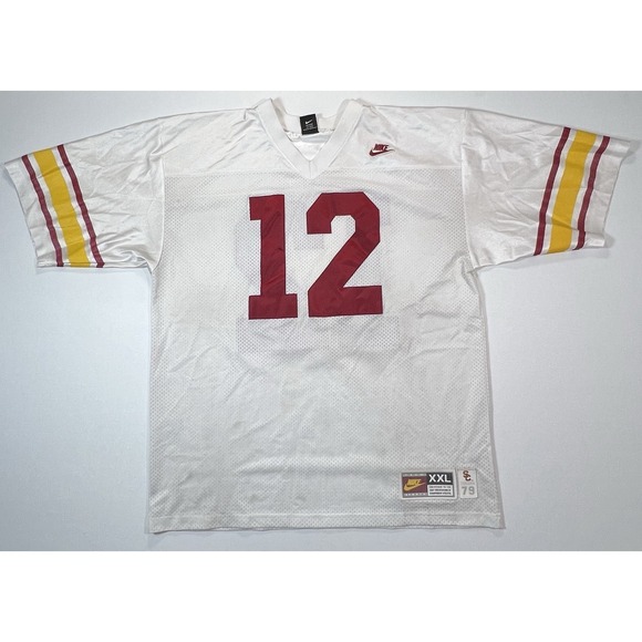 Vintage Nike USC Trojans Jersey Mens Size XXL  79 White Authentic Football #12 - Picture 1 of 12